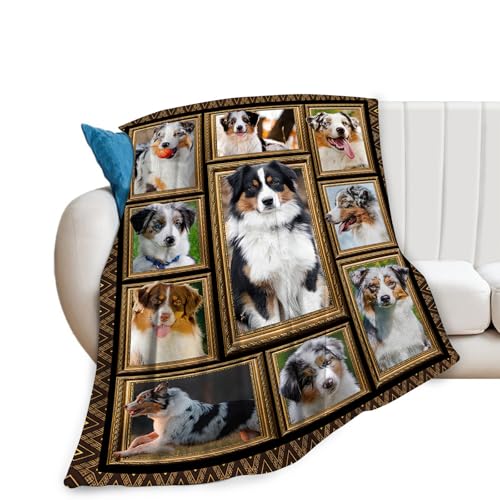 Australian Shepherd Blanket, Dog Throw Blankets, Animal Fuzzy Plush Blanket Ultra Soft for Dog Lover Gift Kids Teens Women Men Girls Boys Stuff Decor for Home Bedding Sofas Couch Camping 60"X50" - color: Australian Shepherd, size: 60"x50"