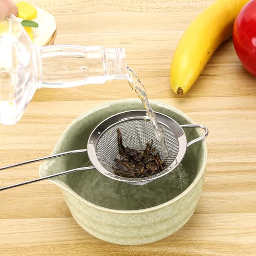 3 Pack Fine Mesh Strainer 304 Stainless Steel Small Sieve Sifter for Food, Tea, Juicing, Cocktail, Cooking (3.35")