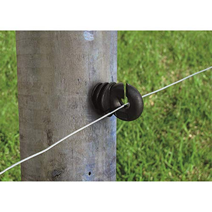 Patriot Wood Post Ring Insulators, Black, Pack of 25