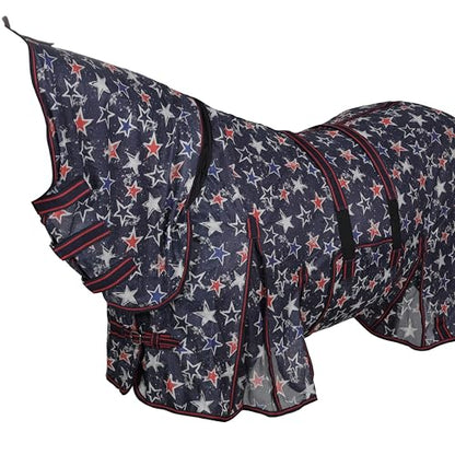 Showman Star-Spangled Mesh Fly Sheet w/Neck Cover