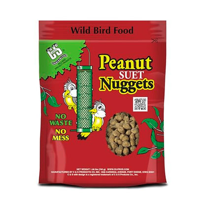 C&S Peanut Flavor Suet Nuggets, Bird Suet for Woodpeckers, 27 Ounces - size: 1.69 Pound (Pack of 1)