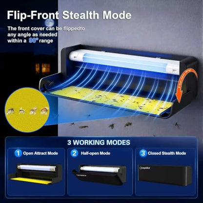 Fruit Fly UV Light Trap Indoor Commercial for Restaurants Bug Zapper 2 PCS - style: 2pack-Black-w/10 Sticky Glue Boards