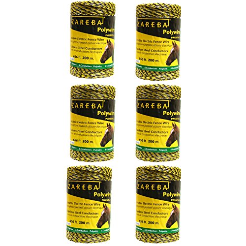 Zareba Systems PW656Y6-Z Polywire 200m 6-Conductor Portable Electric-Fence Rope (6 Pack) - size: 6 Pack