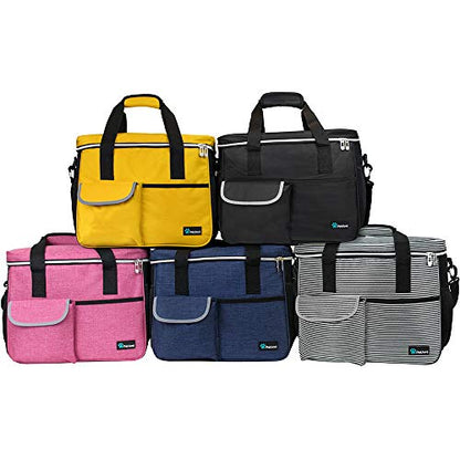 PetAmi Dog Travel Bag Organizer, Pet Supplies Tote Diaper Bag, Pink Medium - color: Pink, size: Medium - 14.5"L x 8"W x 12.0"H