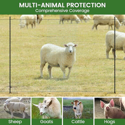 DoCred Non Electric Fence Netting, 40in x 164ft Movable Livestock Nets - size: 40in x 164ft