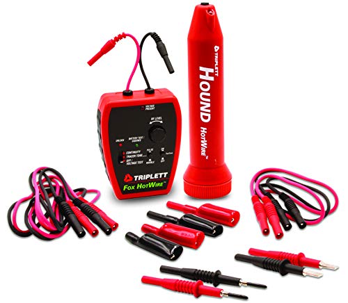 Triplett 3388 Fox & Hound HotWire Live Wire Tone and Probe Wire Tracing Kit with Adjustable Sensitivity - Traces Wires from 0 ~ 250 VAC and up to 1000 ft,Black