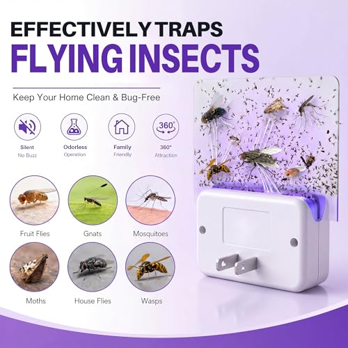 30 Pack Fly Traps Refill Cards (Refills Only) Compatible with LFSYS Plug in UV Light Fly Trap, Sticky Glue Board Refill for Fruit Flies, Gnats & Mosquitoes, Plug in Flying Trap Refills Indoor