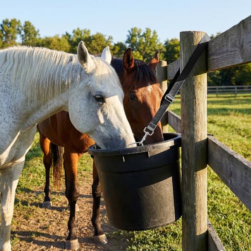 4Pcs Horse Bucket Strap Hangers Nylon Straps Hanging Feed Tack - color: Black
