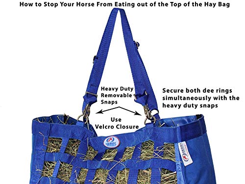 Derby Originals Front Web Slow Feeder Horse Hay Bag Super Tough Bottom with 6 Month Warranty - color: Pink