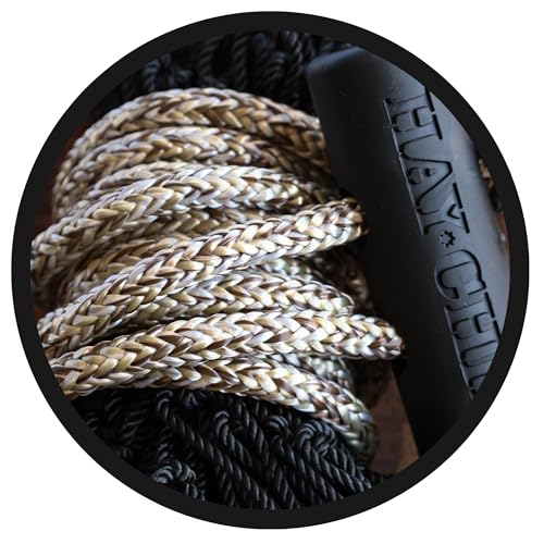 hay chix Half Bale Slow Feed Hay Net for Horses - 1 3/4" Holes - Gold Rope - color: Redemption Gold