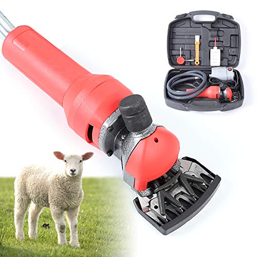 TFCFL Professional Sheep Shears 750W, Farm Electric Clippers for Goats, Alpaca, Llamas, Horse, Cattle, Large Dog Farm Livestock, Heavy Duty Potable Animal Hair Fur Grooming Cutter (Red) (750W)