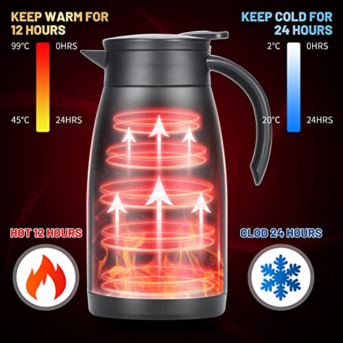 34oz Insulated Coffee Carafe with Handle, Black - color: Black, size: 34 oz