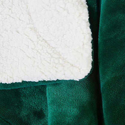 SOCHOW Sherpa Fleece Throw Blanket, Green, 60x80 inches - color: Green, size: 60"×80"