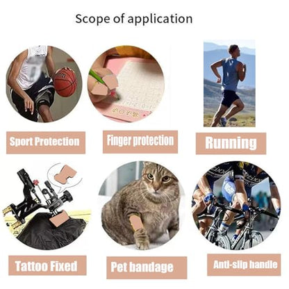 54 Pack White Self Adhesive Bandage Wrap Bulk 4 Inch x 5 Yards Cohesive Bandage,Vet Wrap Breathable Elastic Self-Adherent Tape for Stretch Athletic Sports Wrist Ankle Dogs Pet Vet Wrap - color: White