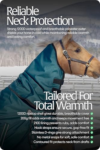 Equinavia Arktis Turnout Neck Cover 200g | 1200D - Deep Green - S - color: Deep Green, size: S