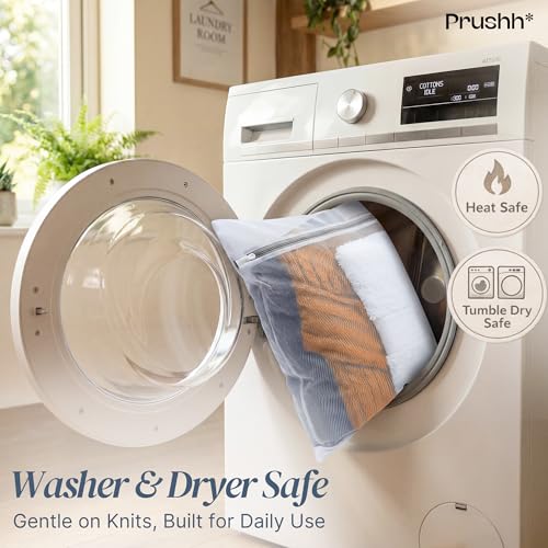 3Pc Spacious Durable Mesh Laundry Bags (16x20 Inches) Protects Delicates, Fine Mesh for Uniform Wash & Dry, Auto-Lock Zipper, Washer-Friendly, For Home, Dorm or Storage, Fits Socks to Sweaters