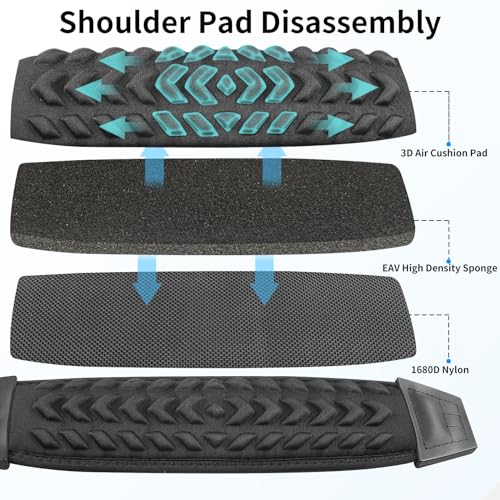 FIEIL 3D Air Cushion Ultra Comfortable Duffel Bag Strap，55" Universal Laptop Shoulder Strap, with Double Adjustable Buckles and Metal Hooksfor Briefcase Computer Messenger Bag (140CM Reduced Stress)