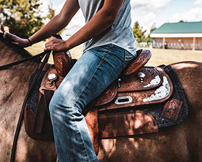 Impact Gel Contour Felt Saddle Pad - color: Gray, size: 30 inches (with 1/2 inch pad)