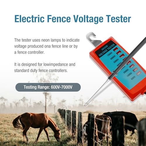 ALLOSUN GK503B NEON Electric Fence Voltage Tester and Fault Finder Max 7 kV, NOT LED, Red