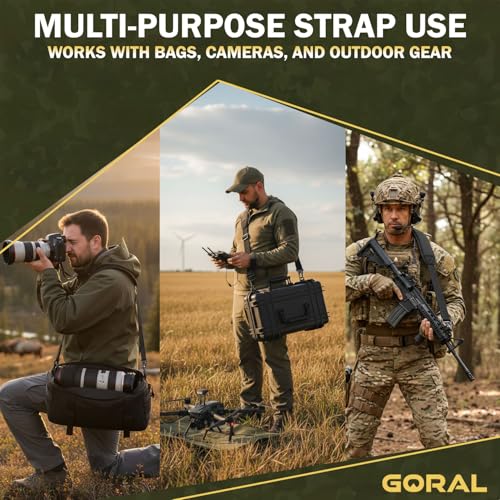 GORAL 2-Point Rifle Sling Strap with Swivels Hooks, Gun Sling with Padded Shoulder Strap Length Adjuster and Two Points Secured Swivel for Outdoors, Hunting and More