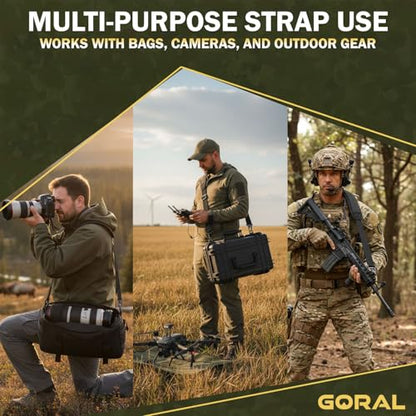 GORAL 2-Point Rifle Sling Strap with Swivels Hooks, Gun Sling with Padded Shoulder Strap Length Adjuster and Two Points Secured Swivel for Outdoors, Hunting and More