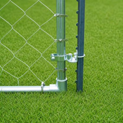 2 Pack T-Post Gate Hinge Kit, Fits T-Post & 1-3/8" Pipe, Heavy-Duty Steel | Dual mount: T-Post + Pipe or Pipe + Pipe. 5/8" pin, 200° swing, powder-coated steel. For farm, chain link, wood fences.