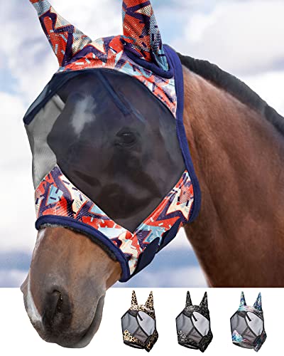 Harrison Howard LumiVista Horse Fly Mask Standard with Ears UV Protection for Horse Abstract Graffiti XL Extra Full - color: Abstract Graffiti, size: Extra-Full (X-Large)
