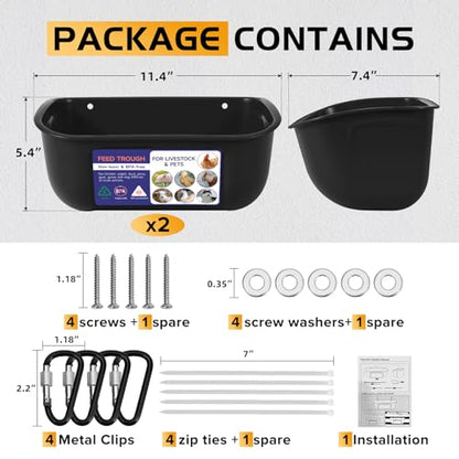 Goovilla Chicken Feeder Waterer, Hanging or Screw-in, 2 Pack 5 Quart, Black - color: Black, size: 5 Quart