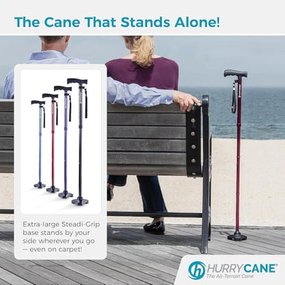 HurryCane Freedom Edition Foldable Walking Cane with T Handle - color: Purple, size: 1 Count (Pack of 1)