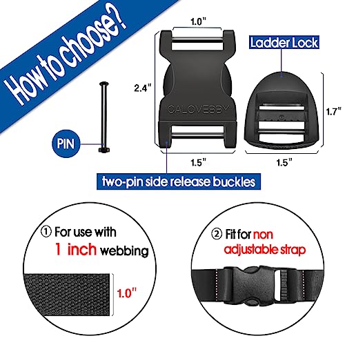 1" Buckle Quick Side Release Buckle,Adjustable No Sewing Clip,Plastic Replacement for Nylon Webbing Straps,Backpack Pack Belt - color: 4 Pcs 1 Inch