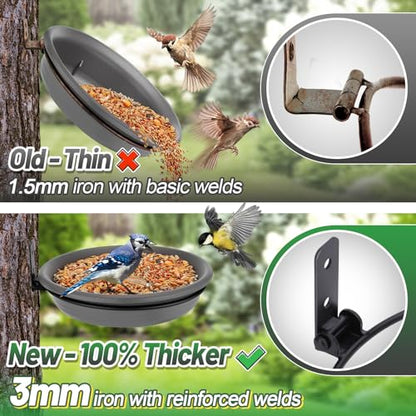 Alphatool Fence Bird Feeders Tray, 8.3'' Dia., Grey, 2 Pcs - color: Gray, size: 2pcs