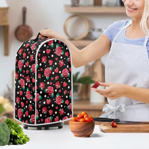 Blender Covers, Rose Waterproof Appliance Cover with Hanging Loop Comfortable and Anti Water Fabric Foldable Protective Cover - color: Fashion Rose