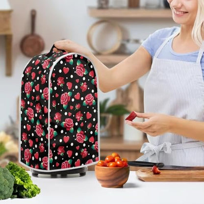 Blender Covers, Rose Waterproof Appliance Cover with Hanging Loop Comfortable and Anti Water Fabric Foldable Protective Cover - color: Fashion Rose