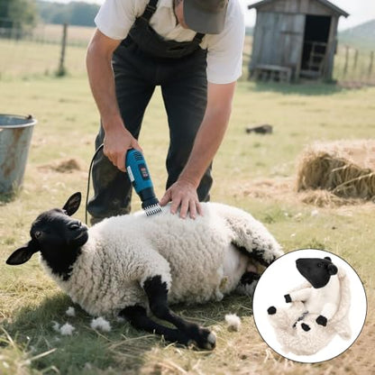 Cute Shaved Sheep Stuffed Animal, Kawaii Lamb Plushie Toy for Teen Kid Girl - color: Blackwhite