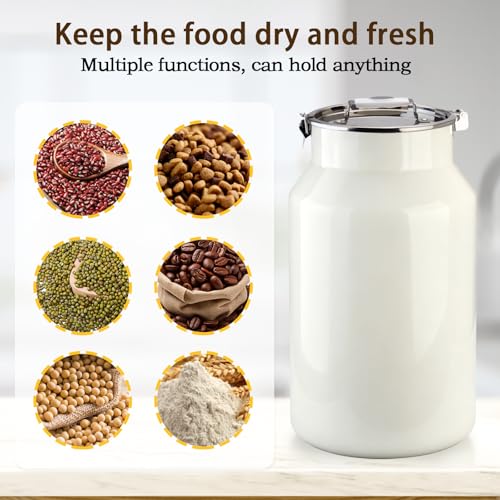 Dog-Cat Food Storage Container 40 lb, Large Stainless Steel Bin | 38 Qt 304 stainless steel bin holds up to 40 lb of dry pet food; silicone-sealed airtight lid; 1-cup wood-handled scoop. - size: 38 Qt
