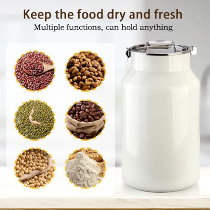 Dog-Cat Food Storage Container 40 lb, Large Stainless Steel Bin | 38 Qt 304 stainless steel bin holds up to 40 lb of dry pet food; silicone-sealed airtight lid; 1-cup wood-handled scoop. - size: 38 Qt