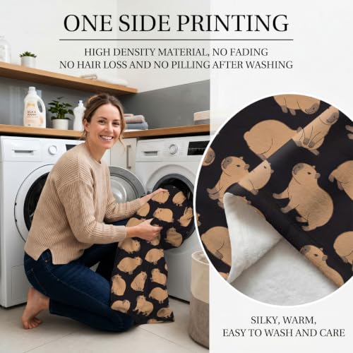 Jekeno Capybara Gifts Blanket Animal Throw Blanket | 50x60 Inch Flannel Cute Capybara Pattern Blanket Gifts for Kids Teens Capybara Lovers Birthday Christmas - color: Capybara1, size: 50"x60"