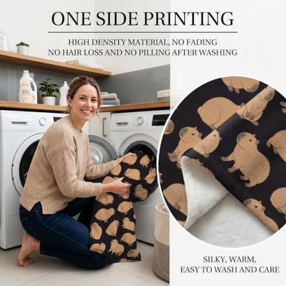 Jekeno Capybara Gifts Blanket Animal Throw Blanket | 50x60 Inch Flannel Cute Capybara Pattern Blanket Gifts for Kids Teens Capybara Lovers Birthday Christmas - color: Capybara1, size: 50"x60"