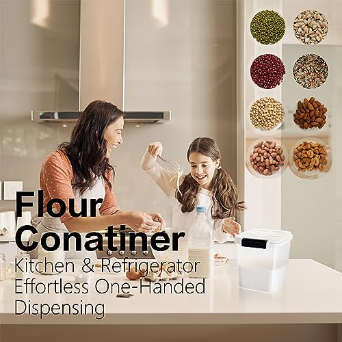 20-25 lbs Rice Container with Measuring Cup | 11Qt/11L Large Airtight Food Storage Rice Dispenser for Cereal Flour - BPA-Free PET for Kitchen Pantry Organization(25lbs)