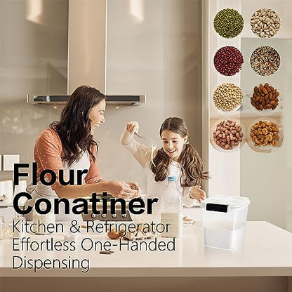 20-25 lbs Rice Container with Measuring Cup | 11Qt/11L Large Airtight Food Storage Rice Dispenser for Cereal Flour - BPA-Free PET for Kitchen Pantry Organization(25lbs)