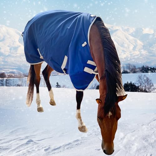 1200D Winter Waterproof Horse Trunout Blanket, 280g Warm Cotton Filling Liner with Turnout Neck Cover Detachable, Medium Weight Waterproof Horse Blanket (Back Length 72 inch / 135 CM) - size: Back Length 72 inch / 135 CM