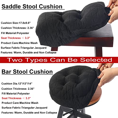 BUYUE Saddle Stool Seat Cushion, Luxury Triangle Fashion Jacquard with Anti-Skid Silicone Bar Stool Cushion Padded (Dark Grey, Rectangular,1 Count) - color: Dark Grey, style: Saddle