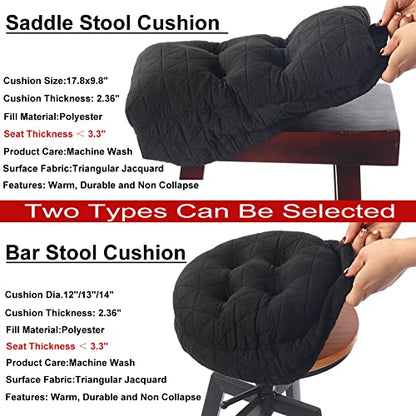 BUYUE Saddle Stool Seat Cushion, Luxury Triangle Fashion Jacquard with Anti-Skid Silicone Bar Stool Cushion Padded (Dark Grey, Rectangular,1 Count) - color: Dark Grey, style: Saddle