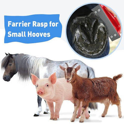 Harhana Goat Hoof Rasp File, Farrier Rasp for Small Hooves, Goat and Small Animals - color: Red
