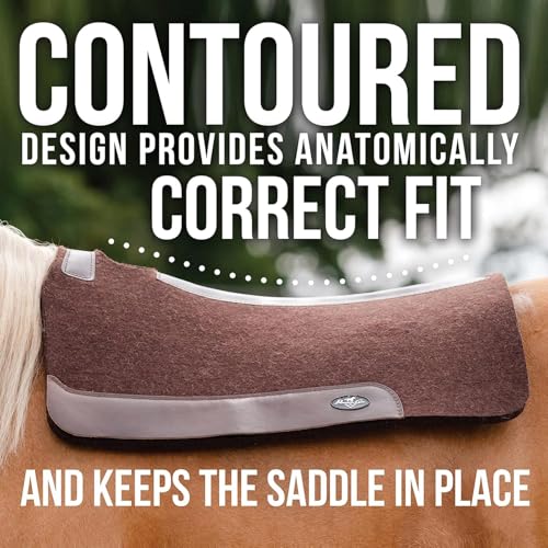 Professional's Choice 100% Steam-Pressed Wool Felt Western Saddle Pad - color: Chocolate, size: 31" x 32" x 1"