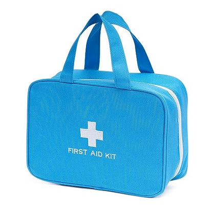 TOPASION Compact Empty First Aid Kit Bag Emergency Trauma Medical Pouch Travel Medicine Organizer Bag for Home, Camping, Traveling, Car (Blue) - color: Blue