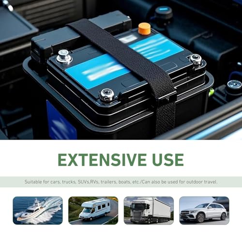 2PCS Battery Strap, 39 Inch Battery Tie Down Strap, Adjustable Buckle Battery Box Strap, Quick-Release Polypropylene Webbing, Trailer Hold Down Strap, Universal for Car, Truck, Boat