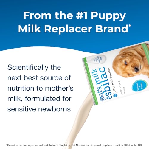 Pet-Ag Goat’s Milk Esbilac Liquid - 11 oz, Pack of 4 - Ready-to-Feed Puppy Formula with Vitamins, Minerals, and Trace Nutrients for Puppies Newborn to Six Weeks Old - for Sensitive Digestive Systems - size: 11 Oz (Pack of 4)