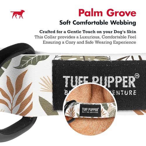 Tuff Pupper Premium Adjustable Dog Collar, Stylish Pattern Collars Designed in USA, Quick Release Buckle, Palm Grove Small (0.7 Inch Wide x 8-12 Inch Neck) - color: Palm Grove, size: Small