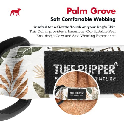 Tuff Pupper Premium Adjustable Dog Collar, Stylish Pattern Collars Designed in USA, Quick Release Buckle, Palm Grove Small (0.7 Inch Wide x 8-12 Inch Neck) - color: Palm Grove, size: Small